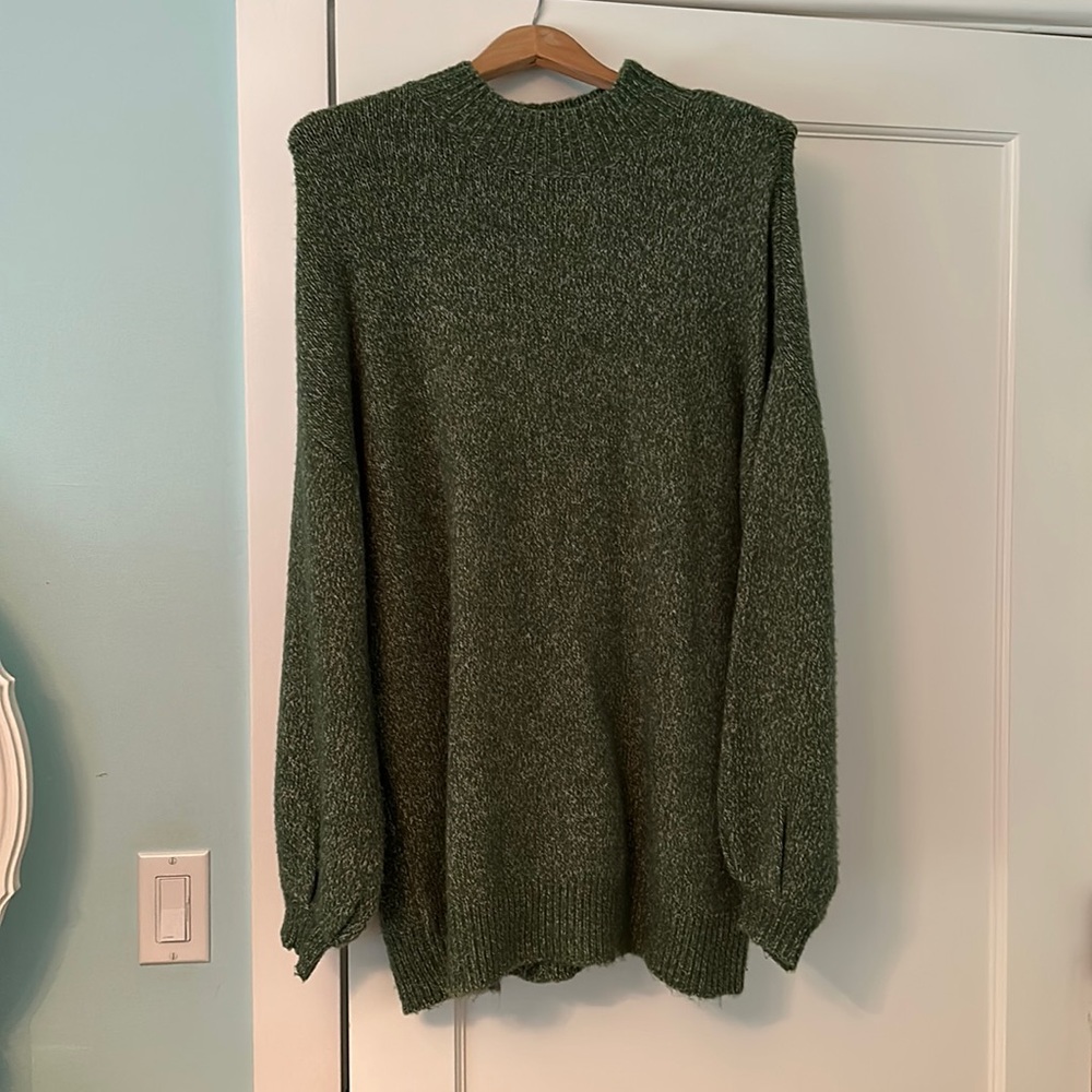 Tularosa mini sweater dress green heather